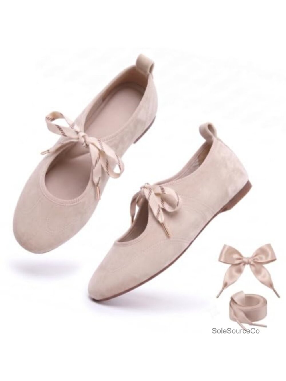Faux Velvet Ballet Flats Mary Jane Memory Foam Slip-On Comfort Shoes
